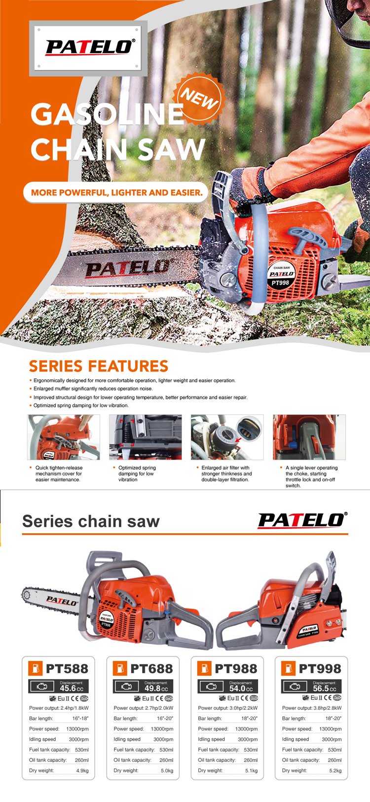 Motofierastrau PATELO PT998 - descriere si specificatii 1