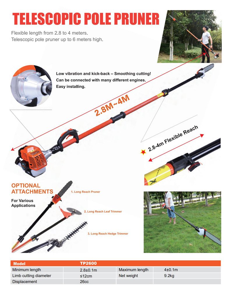 Motofierastrau telescopic pentru crengi PATELO TP2600 - descriere si specificatii 1